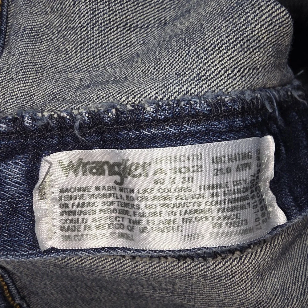 Wrangler Advanced Comfort Jeans Men 40x30 Blue Medium Wash Straight‎ Stretch